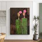 Flower - Head Figures Abstract Painting for Bohemian - Style Cafes HENG080