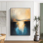 Reflective Horizon - Minimalist Landscape Abstract Painting GAB0629