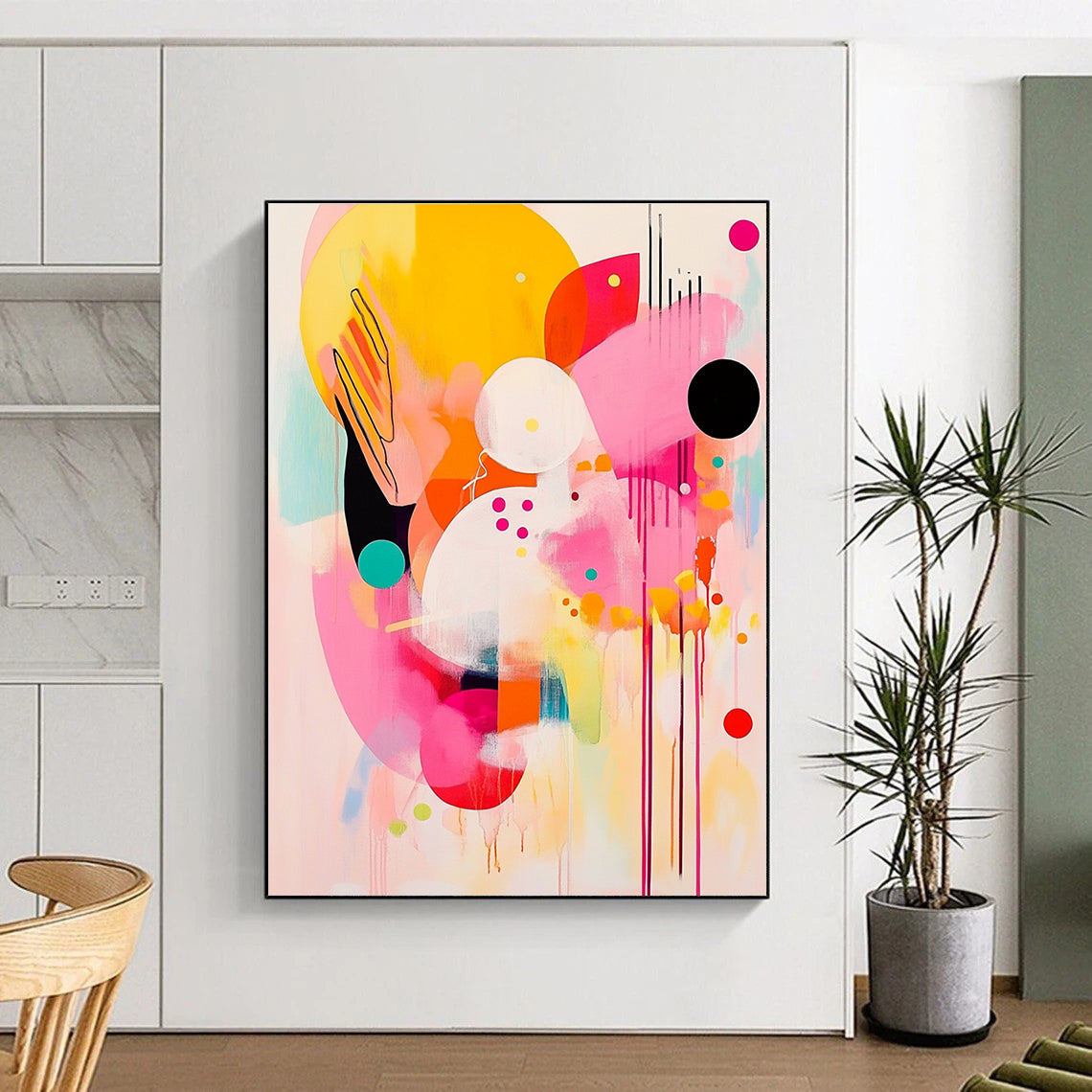 Vibrant Abstract Composition Painting for Creative Studio Break Rooms GAB1222