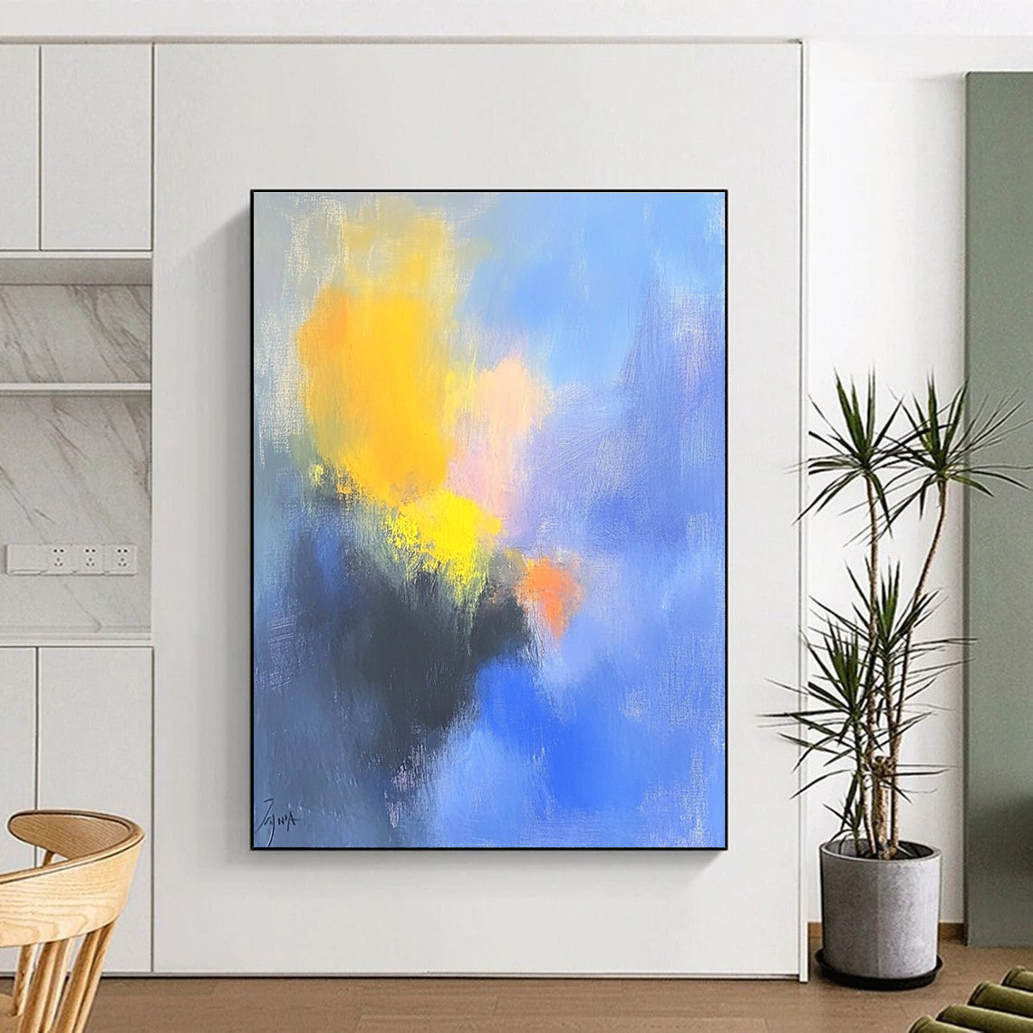 Soft Color Abstract Painting for Relaxing Nurseries GAB0758