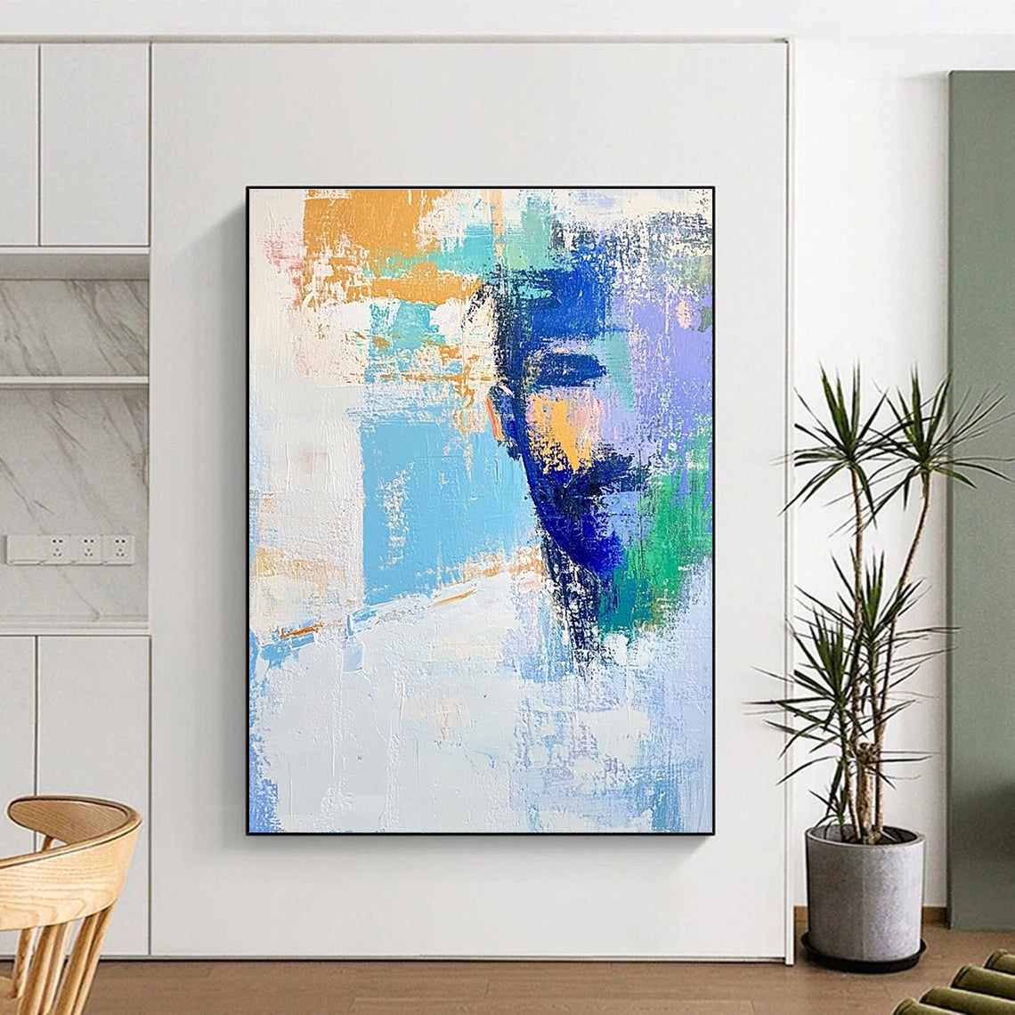 Colorful Portrait Abstract Painting with Expressive Hues WINK570