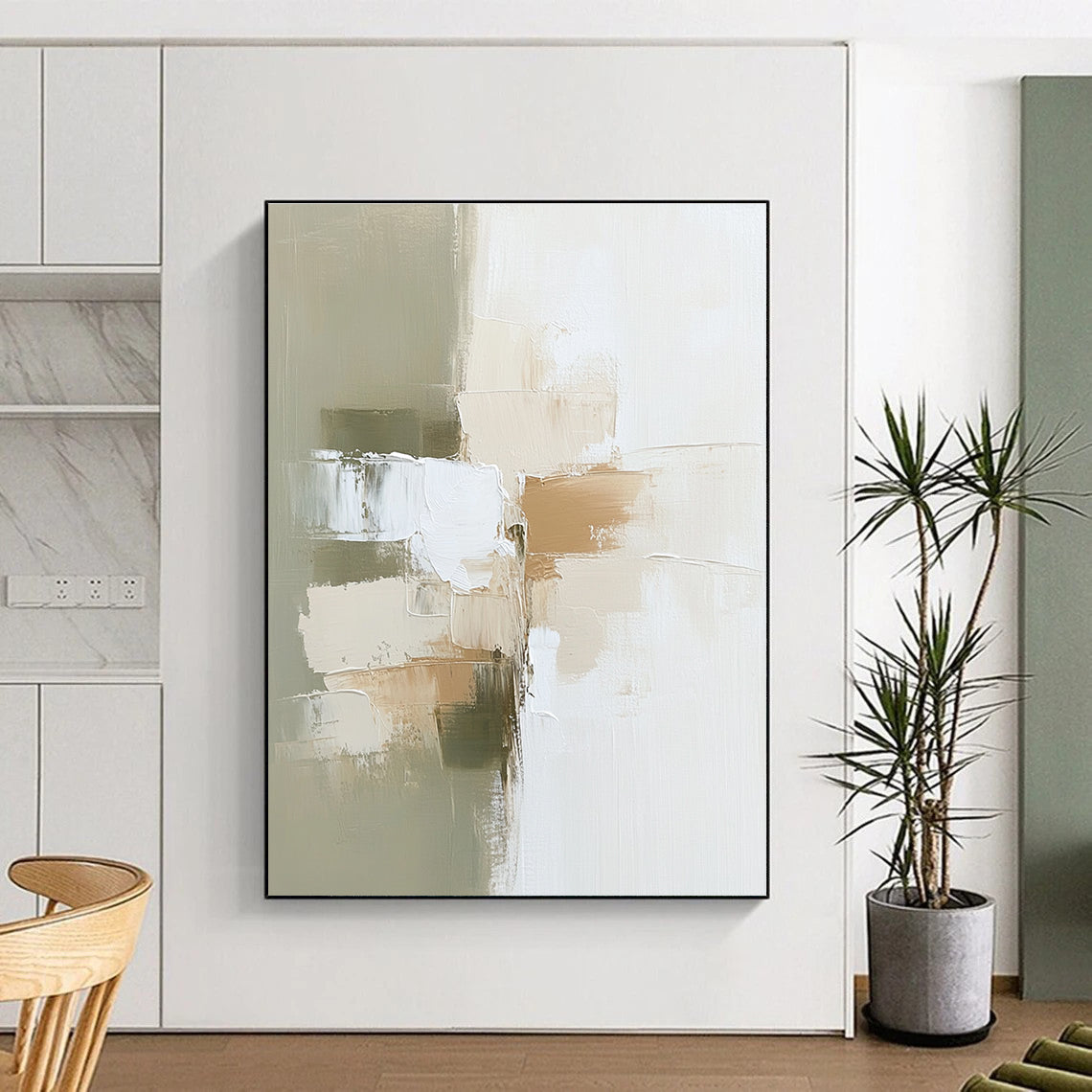 Neutral Tone Abstract Painting for Calm Office Reception Areas GAB0847