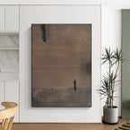 Brown Minimalist Abstract Painting for Serene Meditation Spaces HENG516