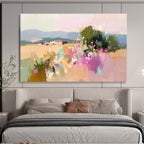 Colorful Rural Landscape Abstract Painting with Vivid Hues ABS263