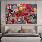 Pink - Hued Abstract Painting for Fashion - Forward Retail Spaces YHT239
