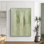 Soft Green Textured Abstract Painting with Calming Layers WINK605