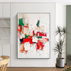Colorful Palette Knife Abstract Painting for Vibrant Family Rooms GAB0787