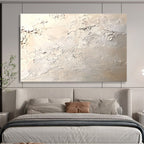Textured Beige - White Plaster with Organic Textures Abstract Painting ABS324