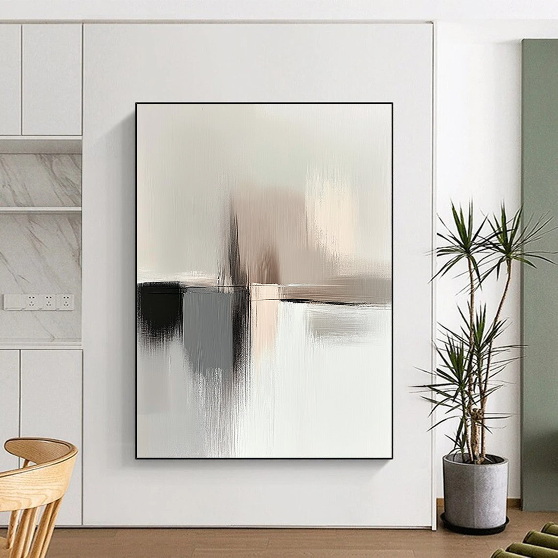 Soft Neutral Abstract Painting with Subtle Textures WINK615
