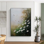 Daisies and Bees Charming Floral Abstract Painting GAB0336