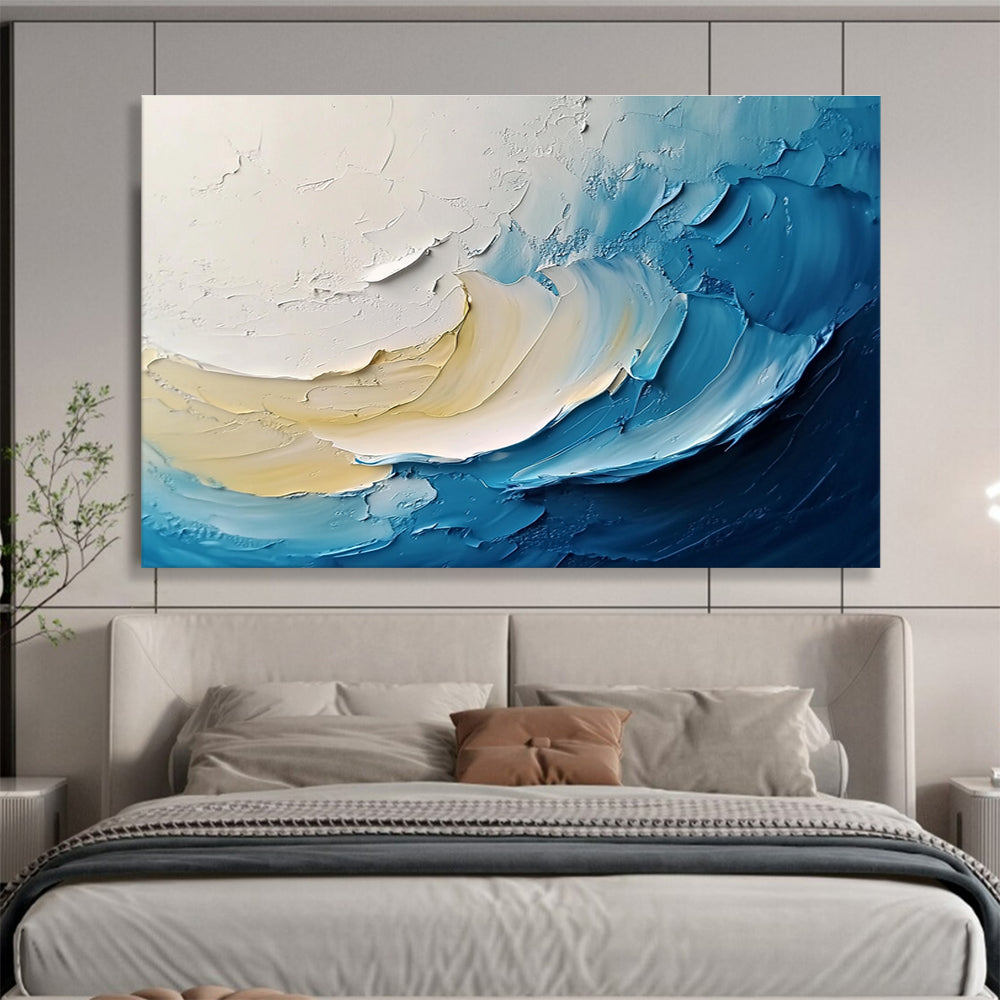 Textured Wave Abstract Painting with Dynamic, Tactile Layers ABS526