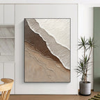 Multi - brown Wavy Textures Abstract Painting with Earthy Vibes GAB0076
