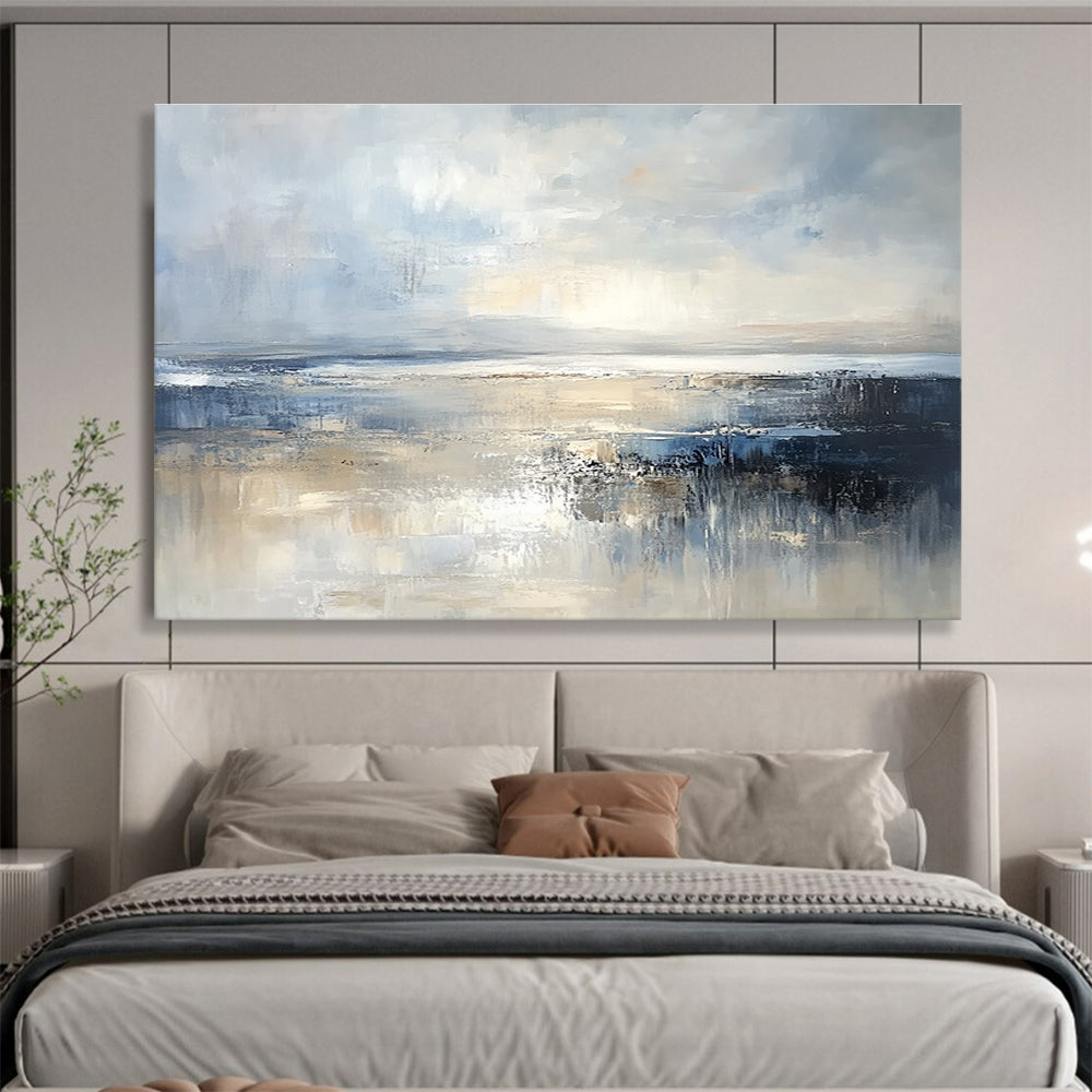 Expansive Seascape Abstract Painting with Grand Horizon ABS437