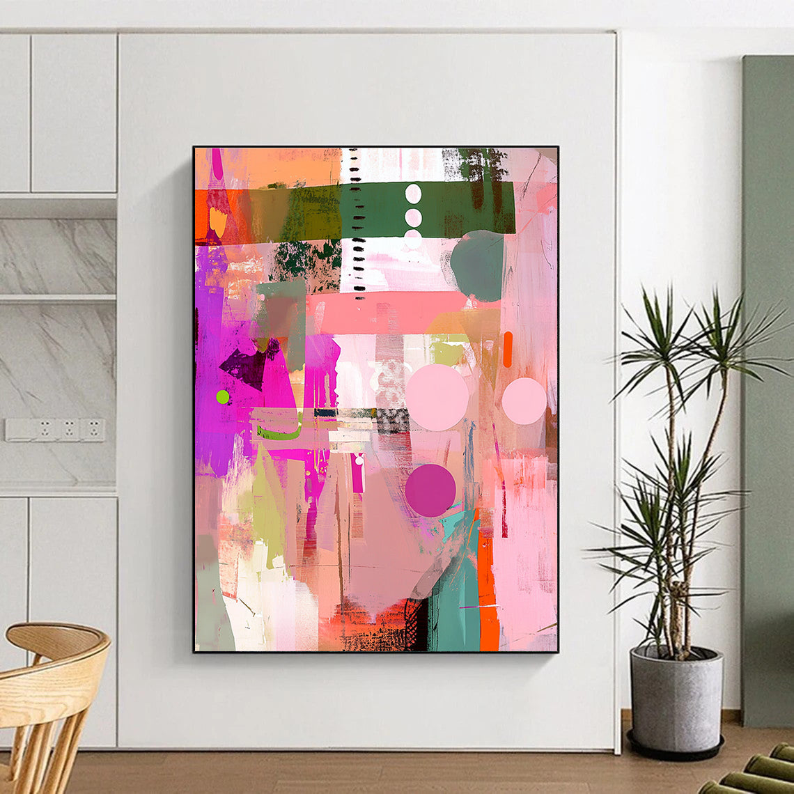 Colorful Collage Abstract Painting for Artistic Retail Stores GAB1218