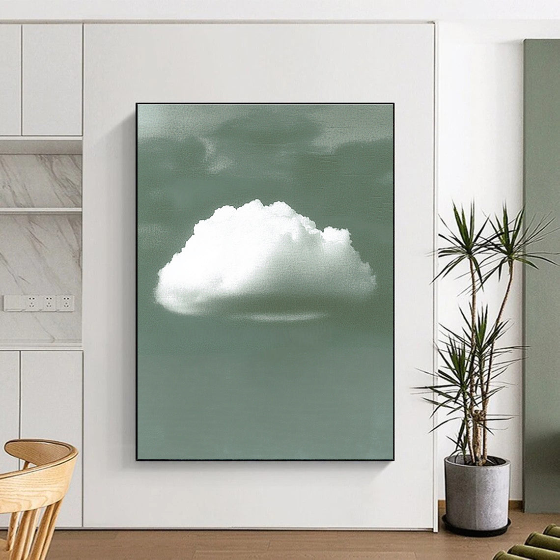 Single White Cloud Minimalist Abstract Painting GAB0351