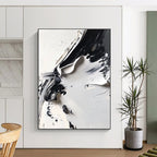 Black and White Textured Abstract Painting for Industrial - Chic Lofts GAB0994