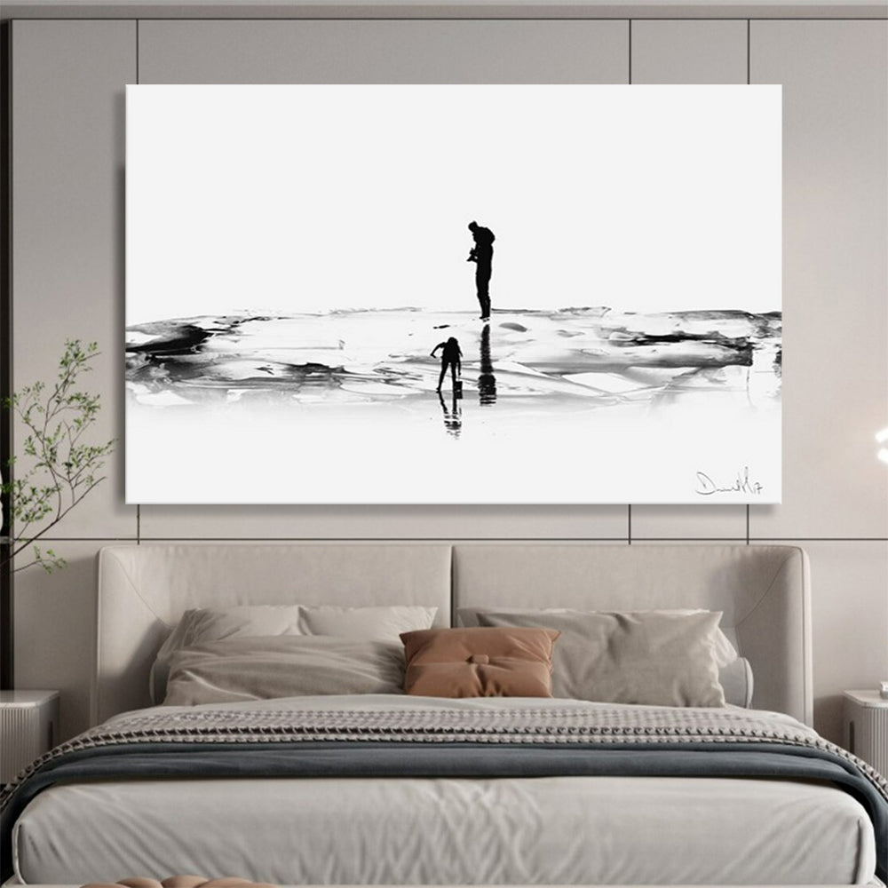 Silhouette on Ice Abstract Painting for Reflective Spaces YHT114