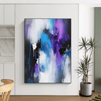 Blue - Purple Abstract Fusion Painting with Mysterious Depth WINK410