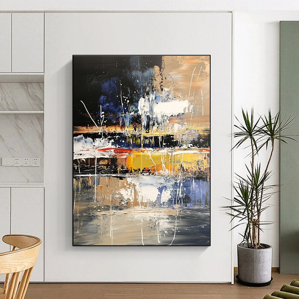 Dynamic Color Splash Abstract Painting for Artistic Event Venues GAB1209