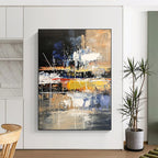 Dynamic Color Splash Abstract Painting for Artistic Event Venues GAB1209