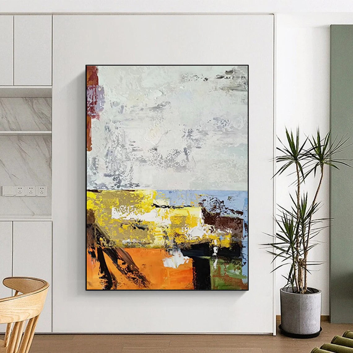 Color Block Abstract Painting for Creative Studio Workspaces HENG019