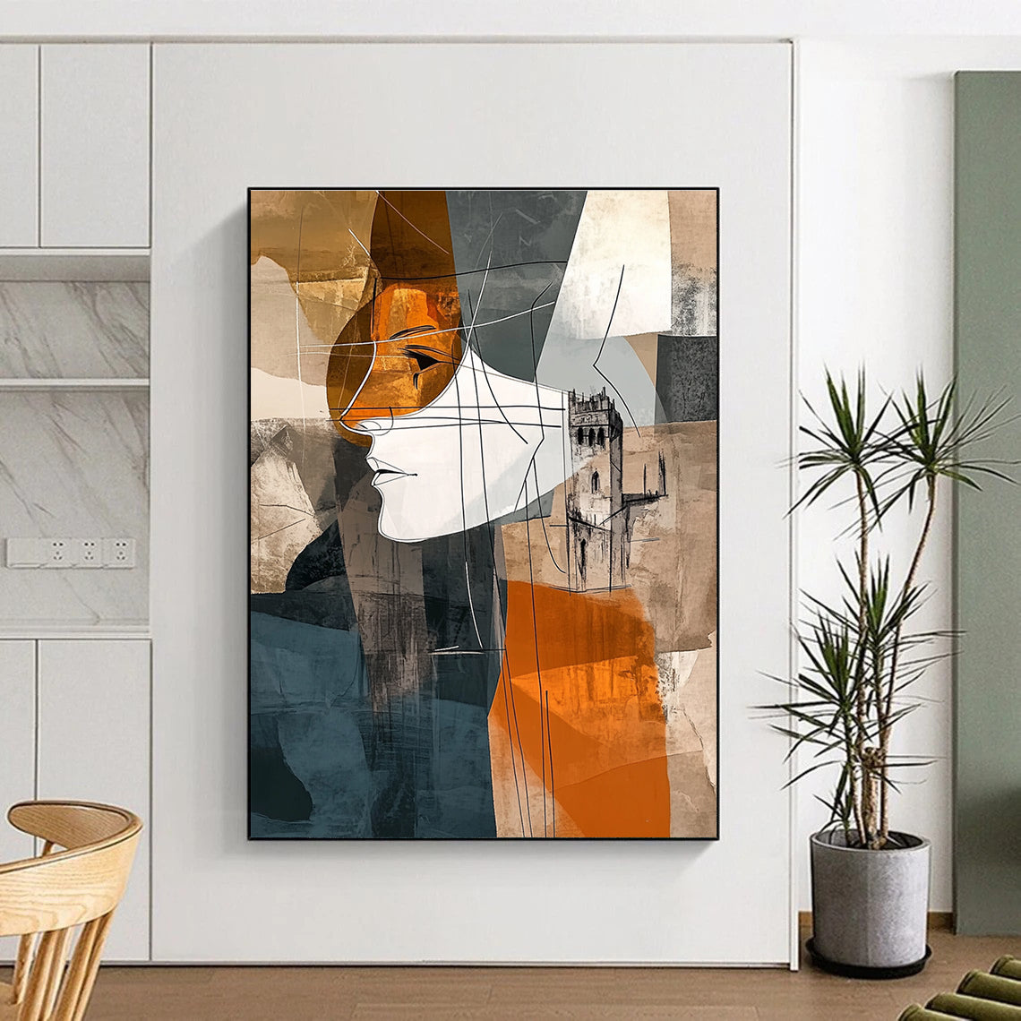 Abstract Portrait Collage Painting for Art - Centric Hallways GAB1026