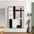 Geometric Neutral Abstract Painting for Industrial - Chic Lofts GAB0781