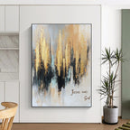 Gold and Gray Abstract - Spiritual Abstract Painting GAB0579