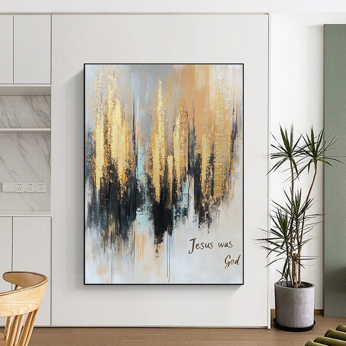 Gold and Gray Abstract - Spiritual Abstract Painting GAB0579