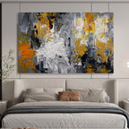 Gray and Gold Abstract City Painting for Industrial - Chic Lofts YHT358
