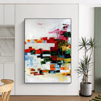 Muted Color Block Abstract Painting for Minimalist Home Offices HENG417