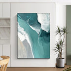 Turquoise Beach Abstract Painting for Luxury Coastal Villas GAB1021