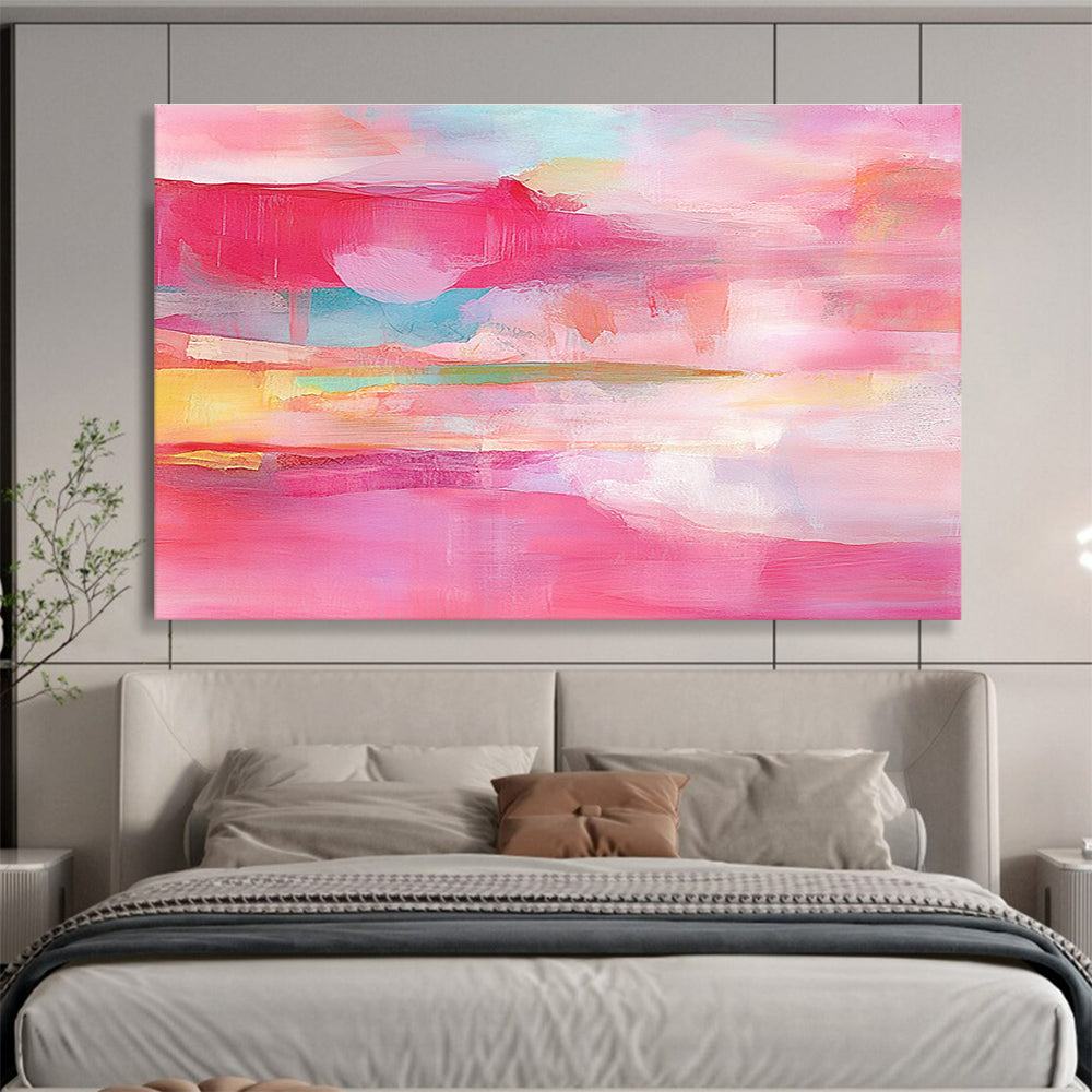 Pink - Toned Abstract Layers Painting with Soft, Romantic Transitions ABS495