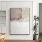 Minimalist Gray Abstract Painting with Subtle Textures WINK574