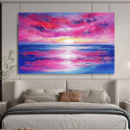 Dreamy Pink - Purple Sunset Romantic Seascape Painting ABS128