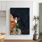 Dark - Hued Collage Abstract Painting for Avant - Garde Art Spaces HENG170