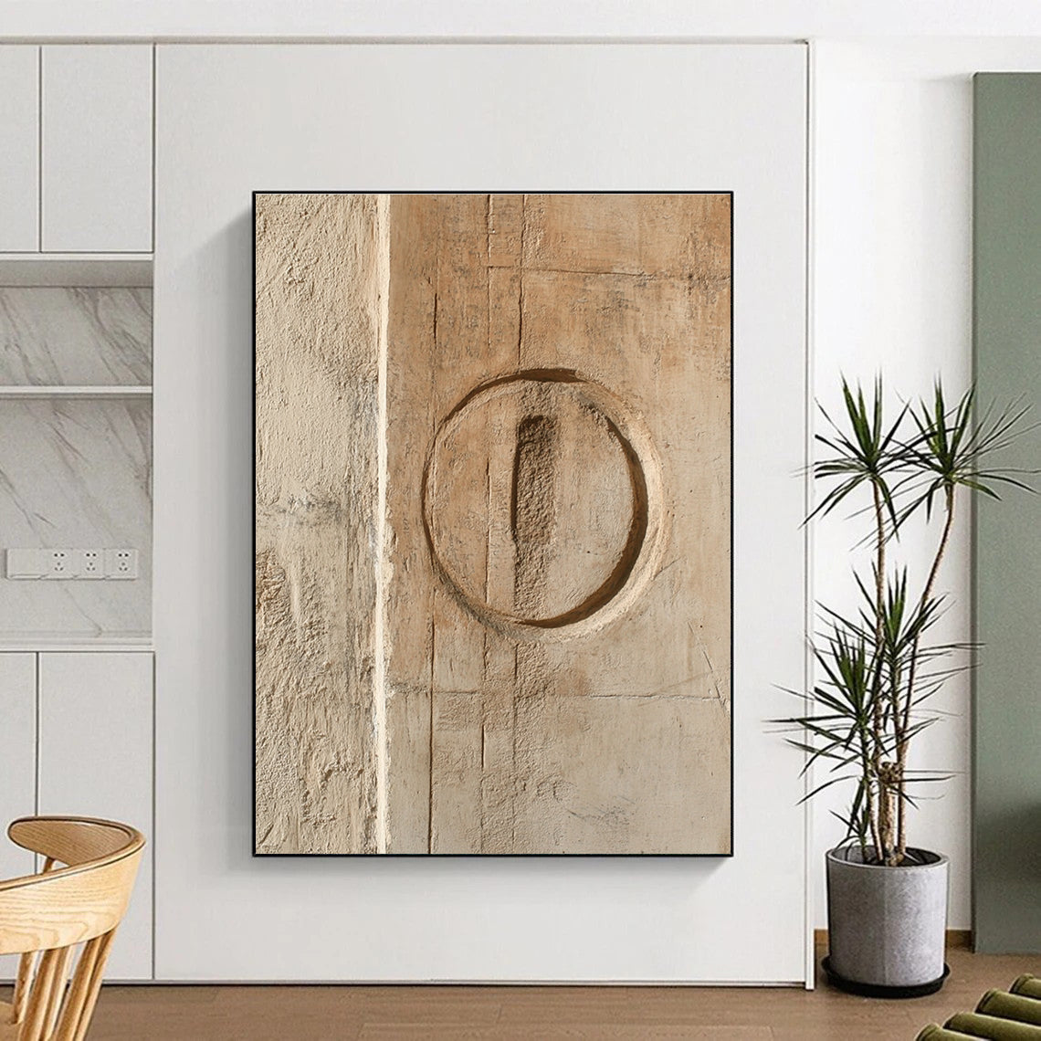 Textured Circle Abstract Painting for Industrial - Chic Art Galleries GAB1307