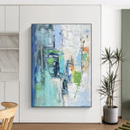 Blue Green Orange Abstract Painting with Vivid Harmony WINK459