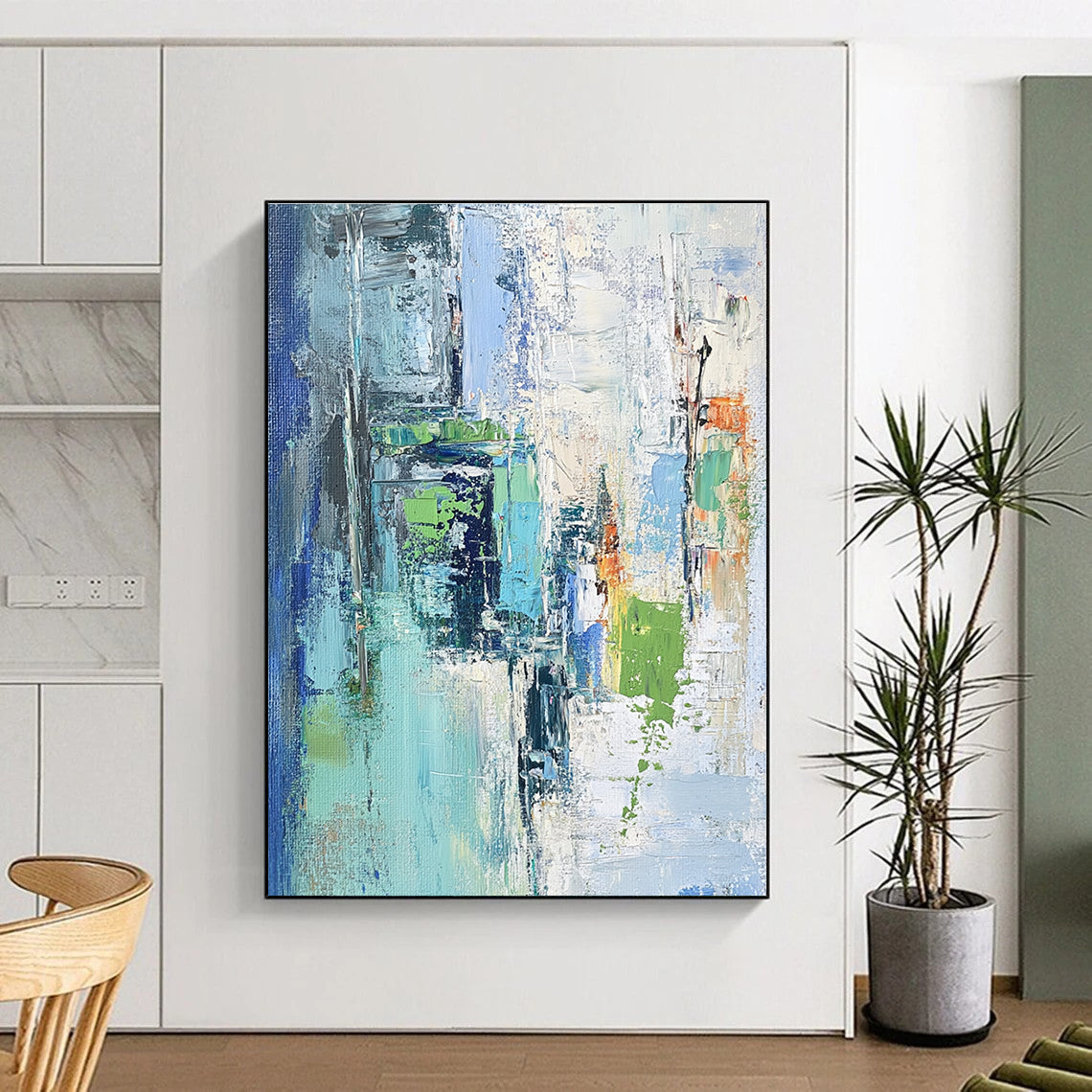 Blue Green Orange Abstract Painting with Vivid Harmony WINK459