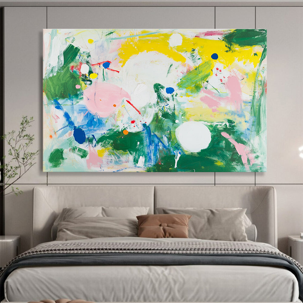Colorful Abstract Dots and Shapes with Playful Energy Abstract Painting ABS390