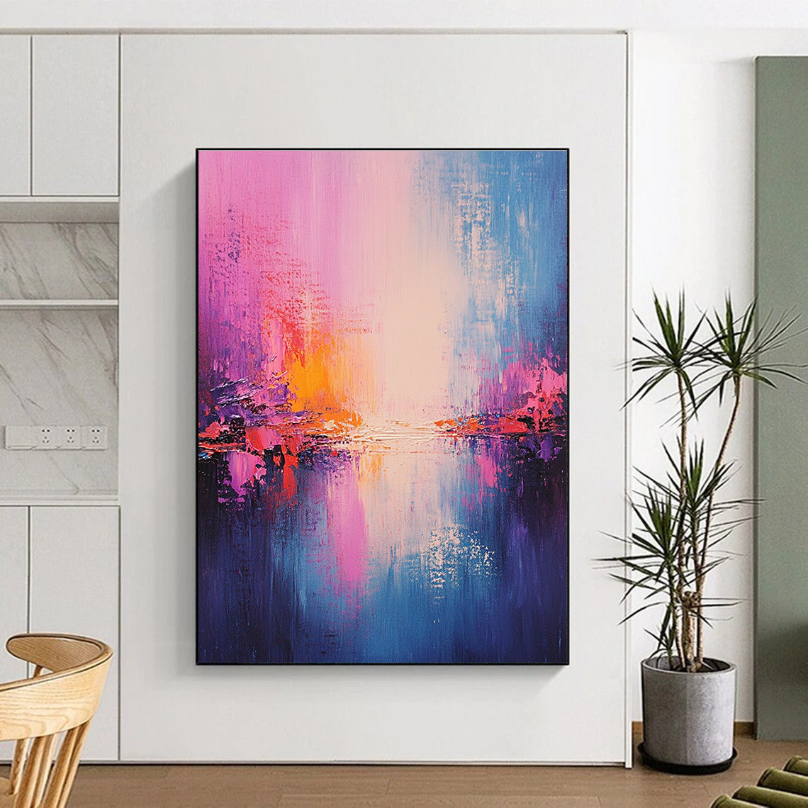 Pastel Sunset Abstract Painting for Soft Interiors GAB0735