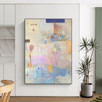 Collage of Soft Tones Mixed Media Abstract Painting GAB0240