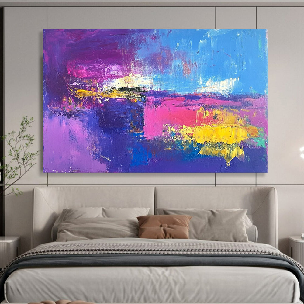 Bold Purple - Pink - Blue Color Field Abstract Painting ABS205