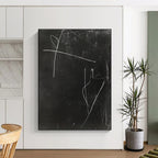 Chalkboard - like Abstract Spontaneous Markings Abstract Painting GAB0235