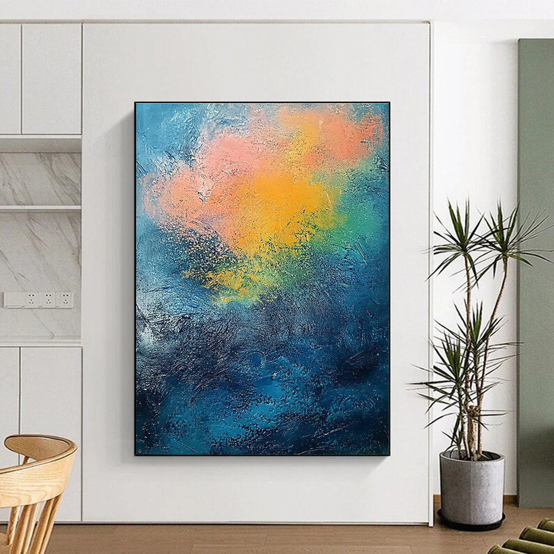 Colorful Blended Abstract Painting with Dreamy Hues WINK683