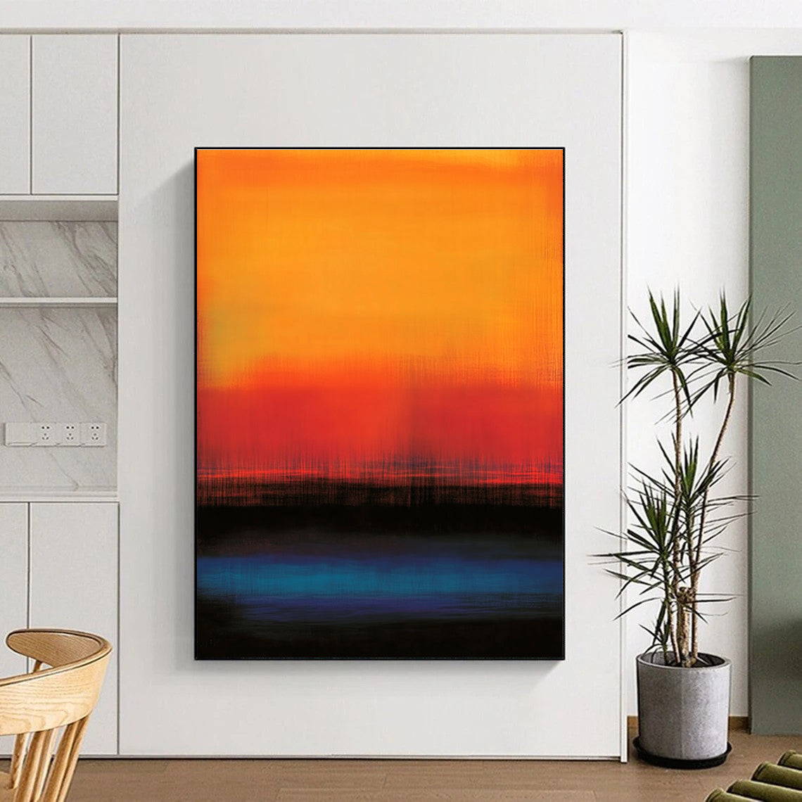Sunset Gradient Abstract Painting with Soothing Color Flow WINK490