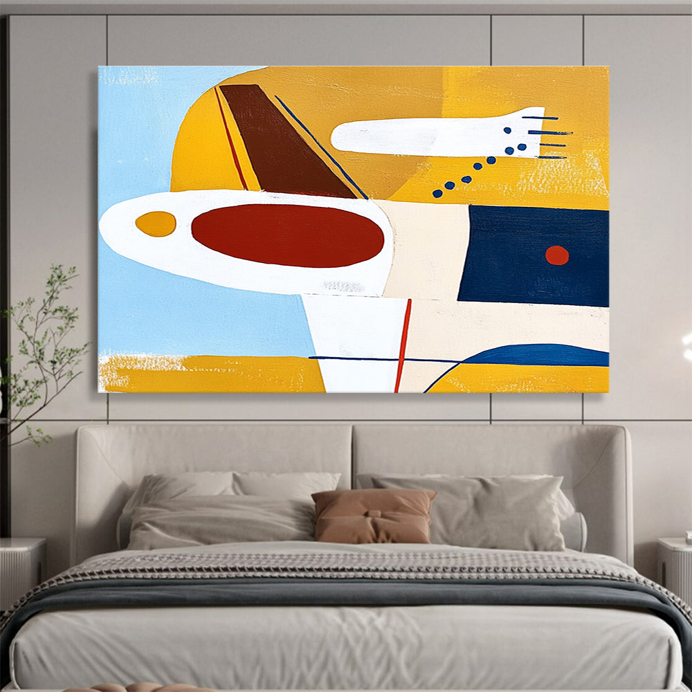 Color - Blocked Geometric Aircraft Abstract Painting ABS201