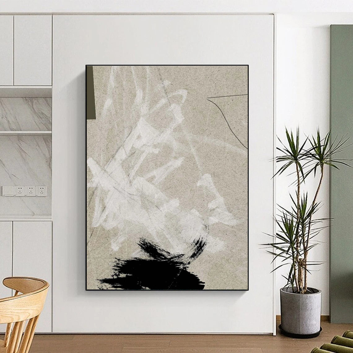Subtle Textured Neutral Abstract Painting for Timeless Decor HENG237