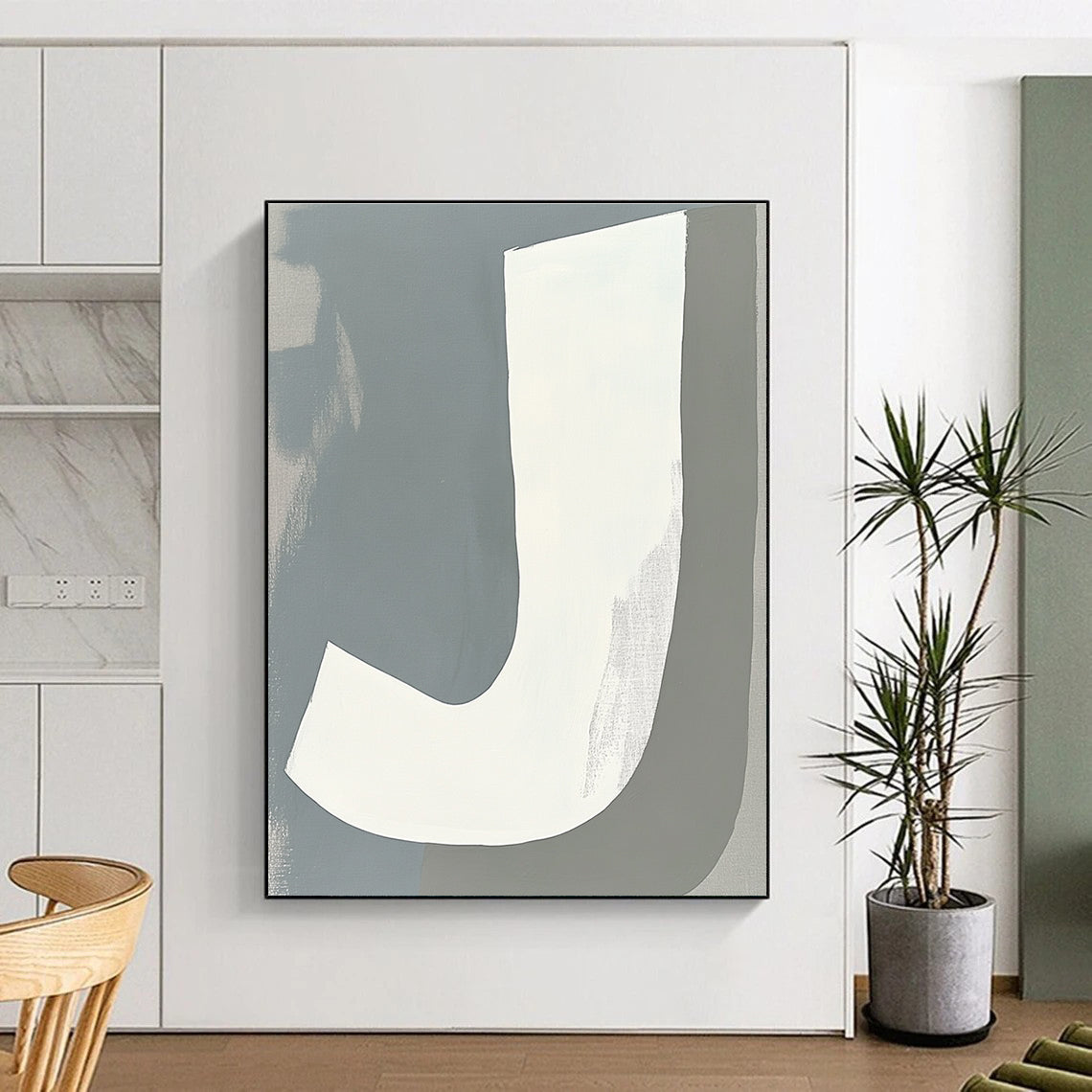 Bold Letter J Art Graphic Monogram Abstract Painting GAB0265