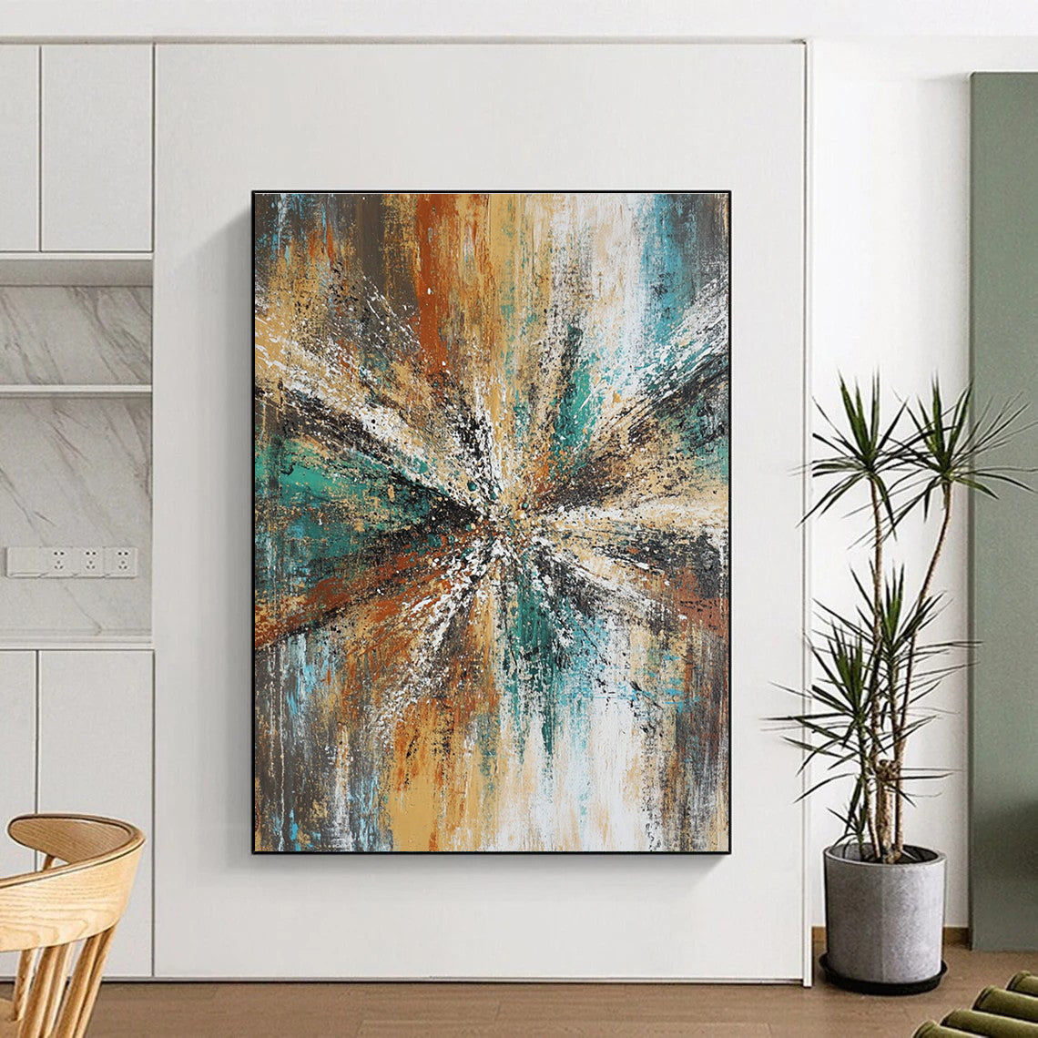 Explosive Color Abstract Painting with Textured Energy WINK818